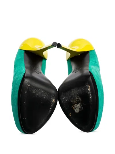 Pre-owned Giuseppe Zanotti Vintage 140mm Peep-toe Pumps In Green