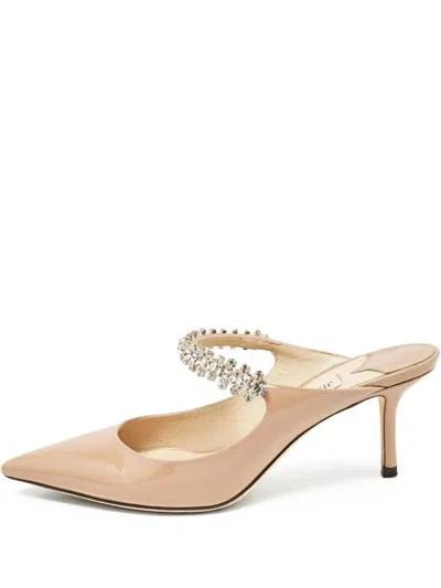 Pre-owned Jimmy Choo 65mm Bing Crystal-embellished Pointed-toe Mules