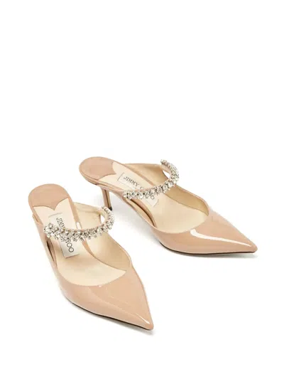 Pre-owned Jimmy Choo 65mm Bing Crystal-embellished Pointed-toe Mules