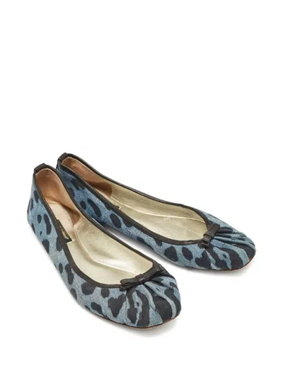 Pre-owned Dolce & Gabbana Leopard-print Ballet Flats