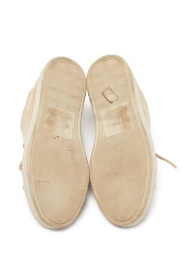 Pre-owned Giuseppe Zanotti Vintage  Patent Leather Lace-up Sneakers In Neutral