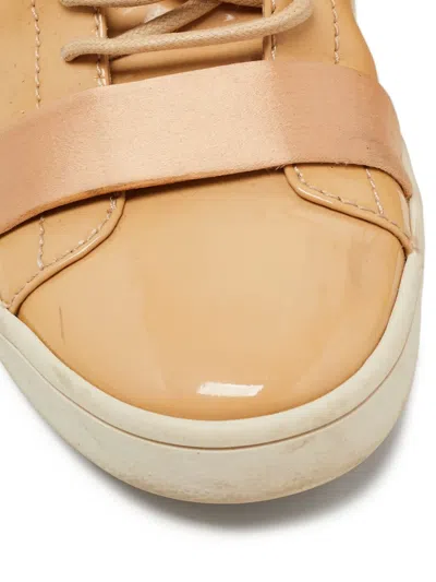 Pre-owned Giuseppe Zanotti Vintage  Patent Leather Lace-up Sneakers In Neutral