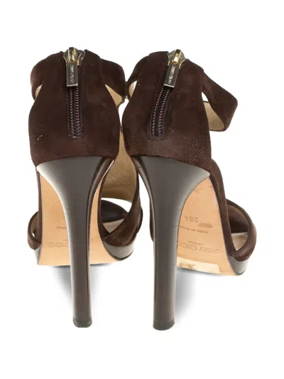 Pre-owned Jimmy Choo 120mm Beaded T-strap High-heel Sandals