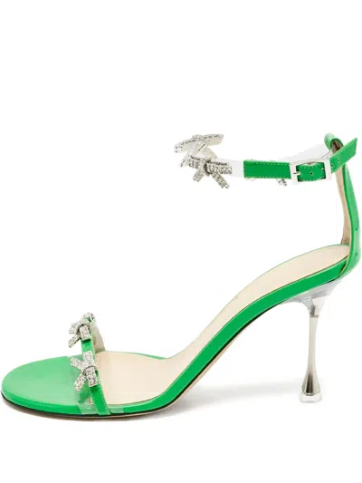 Pre-owned Mach&mach  90m Crystal Bow Embellished Sandals