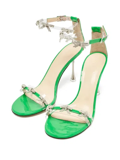 Pre-owned Mach&mach  90m Crystal Bow Embellished Sandals