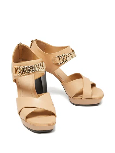Pre-owned Tod's Vintage  110mm Platform Sandals In Brown