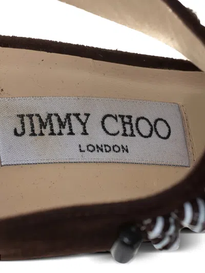 Pre-owned Jimmy Choo 120mm Beaded T-strap High-heel Sandals