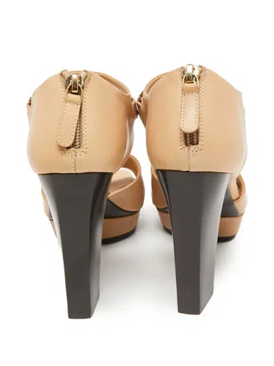 Pre-owned Tod's Vintage  110mm Platform Sandals In Brown