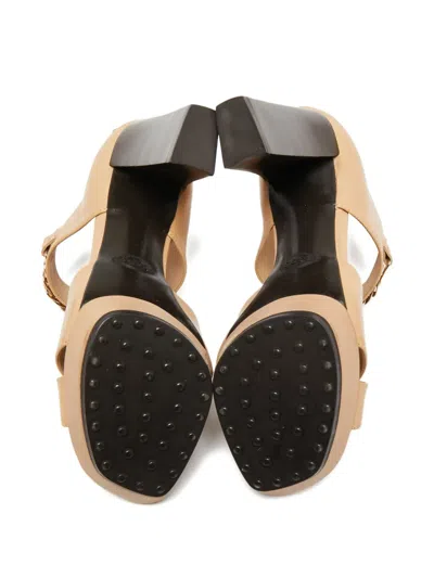 Pre-owned Tod's Vintage  110mm Platform Sandals In Brown