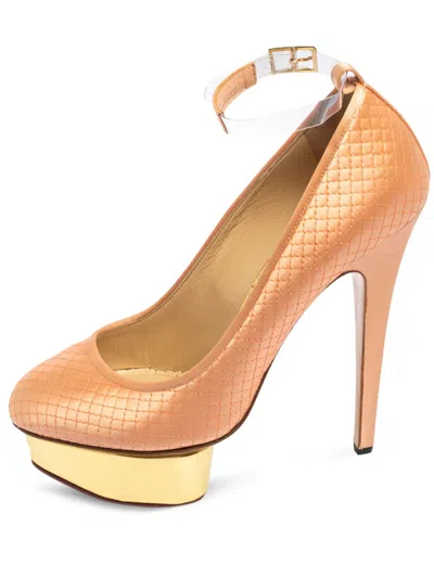 Pre-owned Charlotte Olympia Quilted Platform Ankle-strap Heels