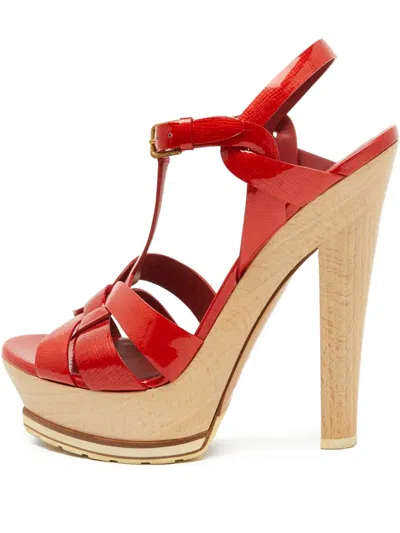 Pre-owned Saint Laurent 145mm Tribute Platform Heeled Sandals