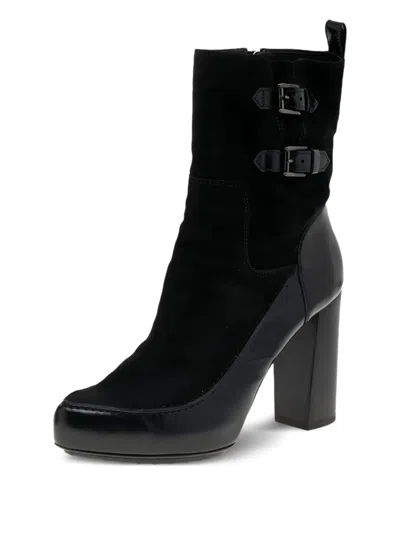Pre-owned Tod's Vintage  105mm Buckle-embellished Ankle Boots