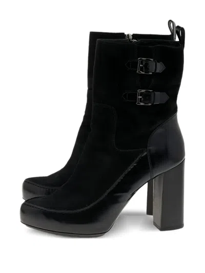 Pre-owned Tod's Vintage  105mm Buckle-embellished Ankle Boots