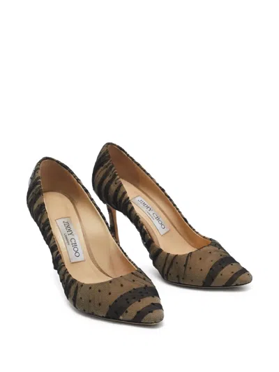 Pre-owned Jimmy Choo 80mm Point D'esprit Tulle Pumps