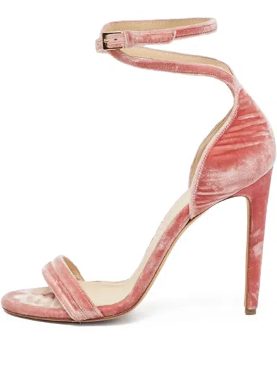 Pre-owned Chloé 130mm Velvet Ankle-strap Sandals