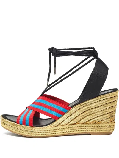 Pre-owned Marc Jacobs Vintage  90mm Wedge Espadrilles In Black