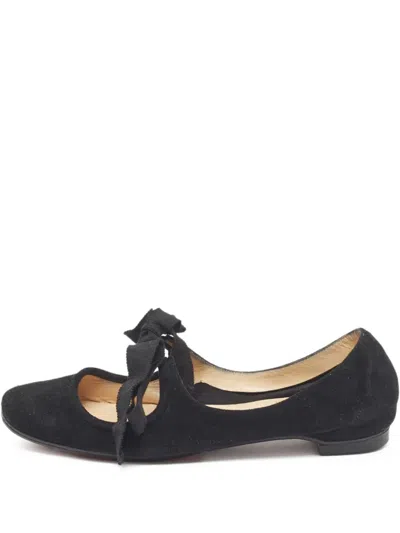 Pre-owned Christian Louboutin Suede Ballet Flats