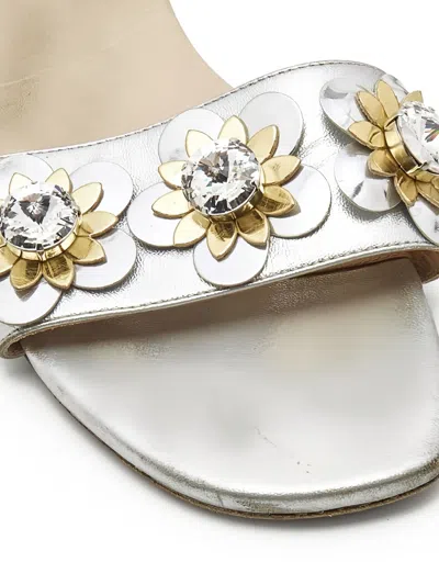 Pre-owned Fendi Floral-appliqué Sandals