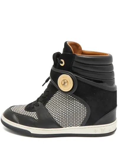 Pre-owned Louis Vuitton Logo-plaque Leather Sneakers
