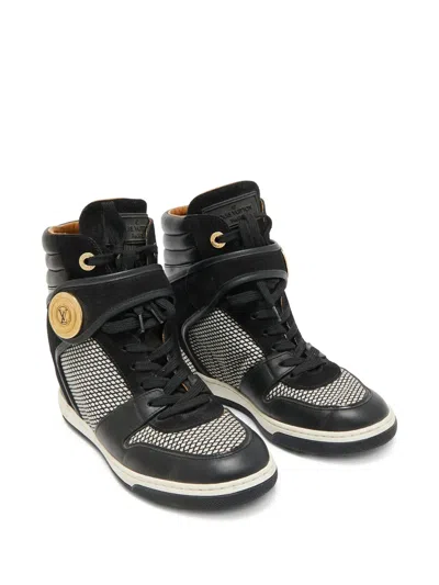 Pre-owned Louis Vuitton Logo-plaque Leather Sneakers