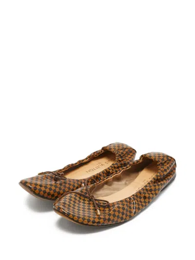 Pre-owned Louis Vuitton Checkered Ballet Flats