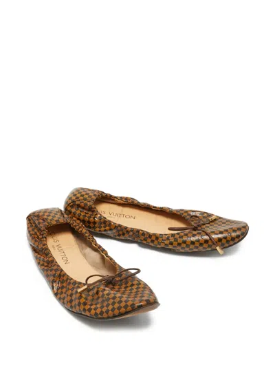 Pre-owned Louis Vuitton Checkered Ballet Flats
