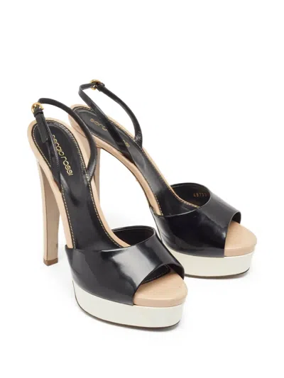Pre-owned Sergio Rossi Vintage  150mm Platform Peep-toe Pumps