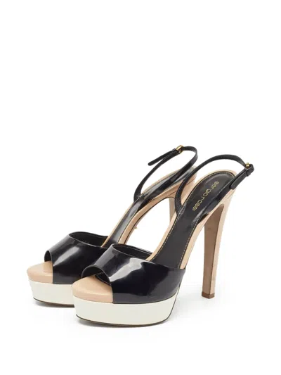 Pre-owned Sergio Rossi Vintage  150mm Platform Peep-toe Pumps