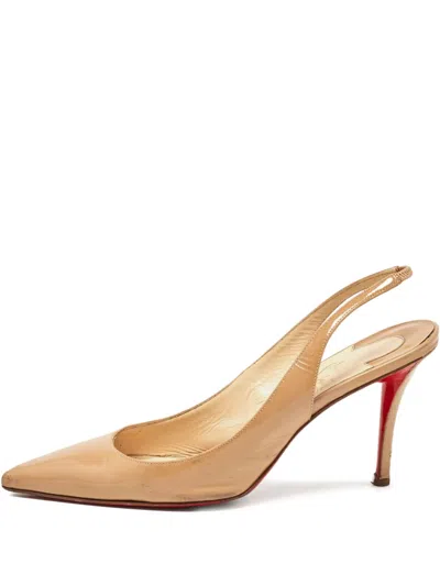 Pre-owned Christian Louboutin Leather Slingback Pumps