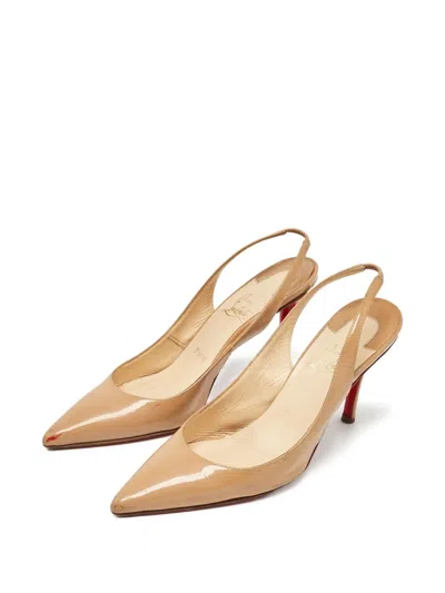Pre-owned Christian Louboutin Leather Slingback Pumps