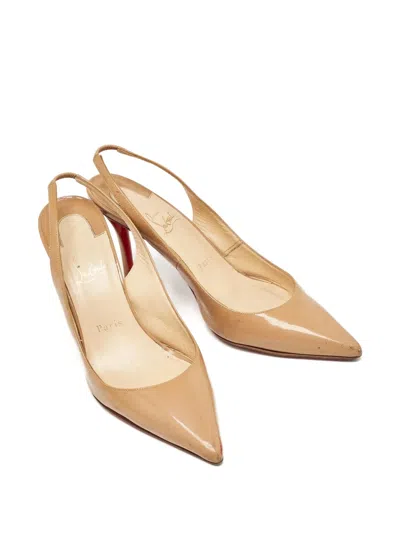 Pre-owned Christian Louboutin Leather Slingback Pumps