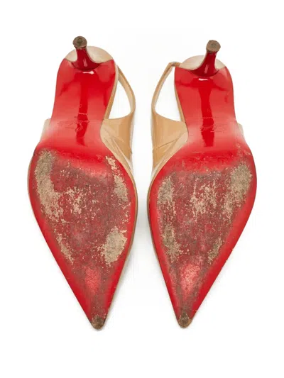 Pre-owned Christian Louboutin Leather Slingback Pumps