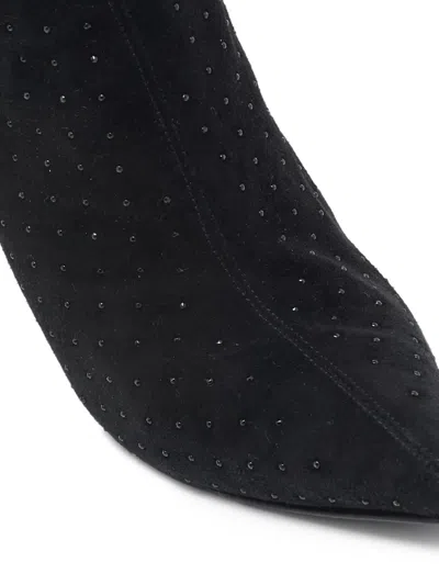 Pre-owned Le Silla  110mm Fringe-embellished Studded Ankle Boots