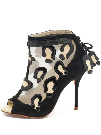 Pre-owned Sophia Webster  100mm Sheer-mesh Ankle Boots
