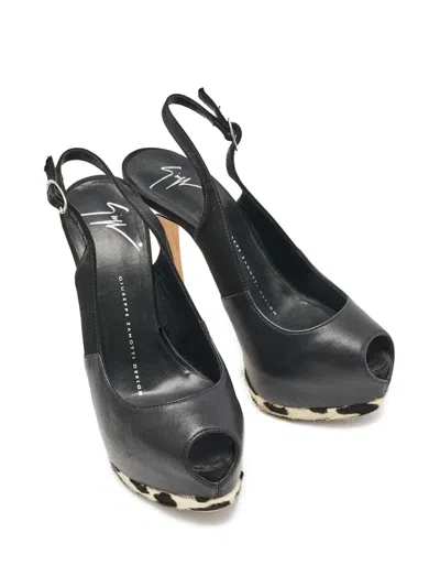 Pre-owned Giuseppe Zanotti Vintage  145mm Slingback Pumps In Black