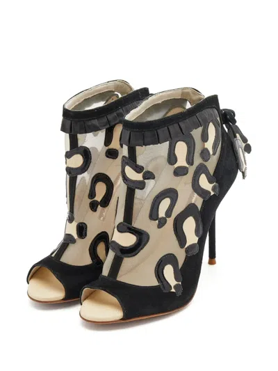 Pre-owned Sophia Webster  100mm Sheer-mesh Ankle Boots