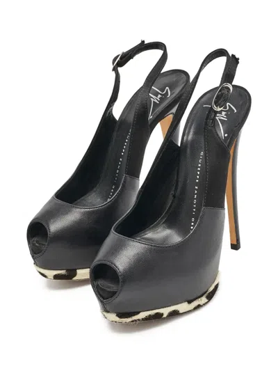 Pre-owned Giuseppe Zanotti Vintage  145mm Slingback Pumps In Black