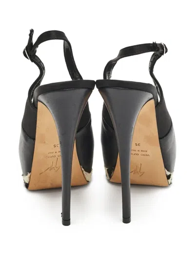 Pre-owned Giuseppe Zanotti Vintage  145mm Slingback Pumps In Black