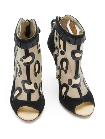 Pre-owned Sophia Webster  100mm Sheer-mesh Ankle Boots