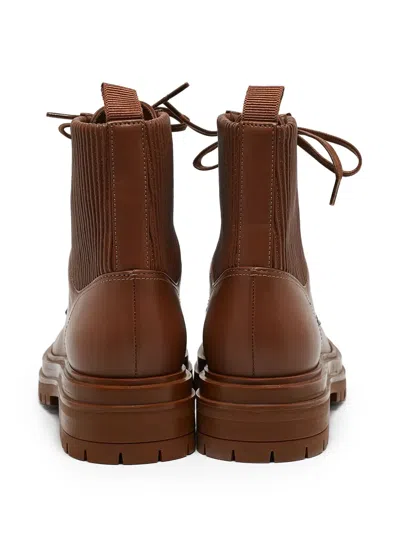 Pre-owned Gianvito Rossi  Ribbed-panel Lace-up Combat Boots