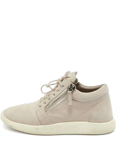 Pre-owned Giuseppe Zanotti Vintage Suede Sneakers In Neutral