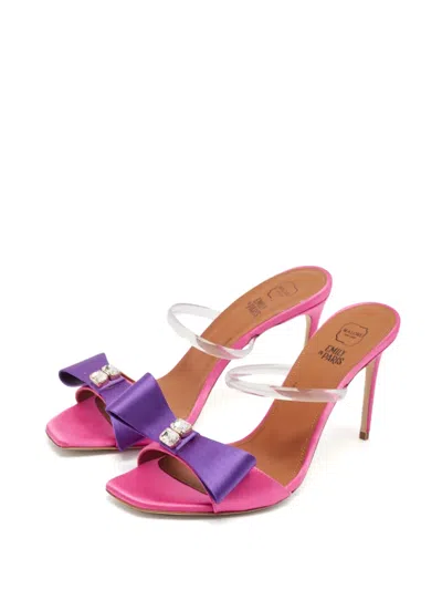 Pre-owned Malone Souliers  95mm Emily Satin Bow-embellished Sandals
