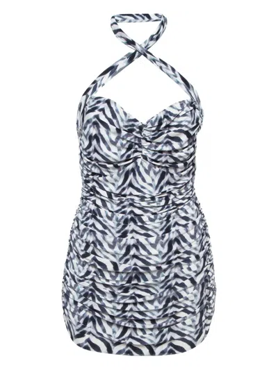 Pre-owned Norma Kamali Vintage Zebra-print Swimsuit
