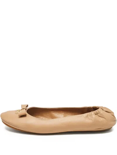 Pre-owned Fendi Leather Ballet Flats