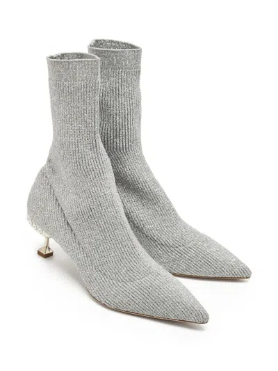 Pre-owned Miu Miu Metallic-threading Boots