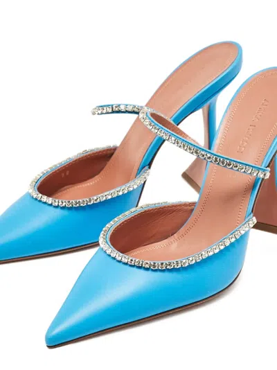 Pre-owned Amina Muaddi Rhinestone-embellished Pointed Mules