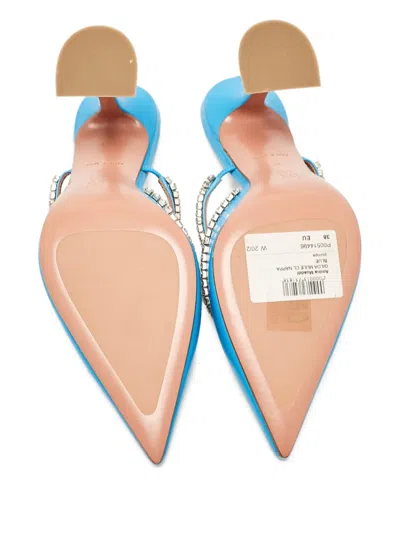 Pre-owned Amina Muaddi Rhinestone-embellished Pointed Mules