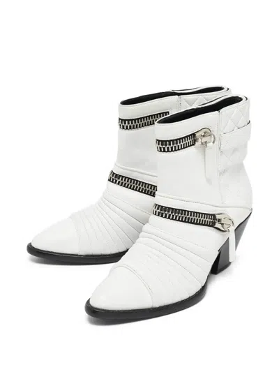 Pre-owned Giuseppe Zanotti Vintage  70mm Quilted Boots In White