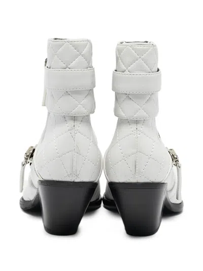 Pre-owned Giuseppe Zanotti Vintage  70mm Quilted Boots In White