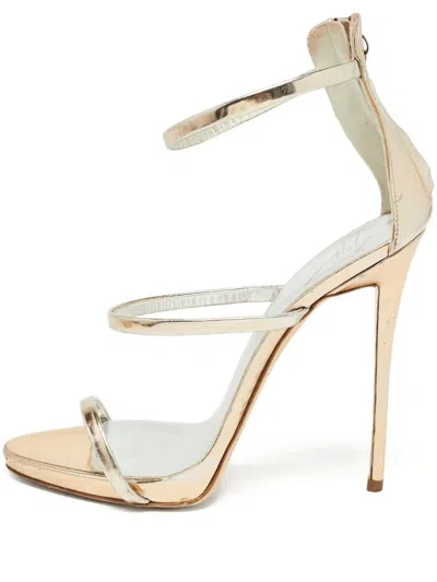 Pre-owned Giuseppe Zanotti Vintage  130mm Harmony Sandals In Gold